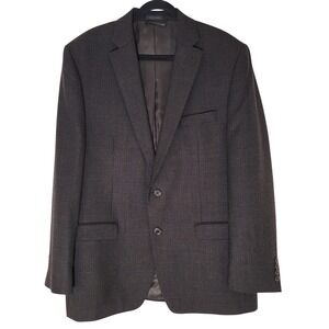 Lauren Ralph Lauren 100% Wool Brown Houndstooth 2 Button Blazer Sportcoat‎ 44L
